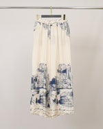 Charger l'image dans la galerie, Pantalon satiné fluide à imprimé paysage KD6637VS-38
