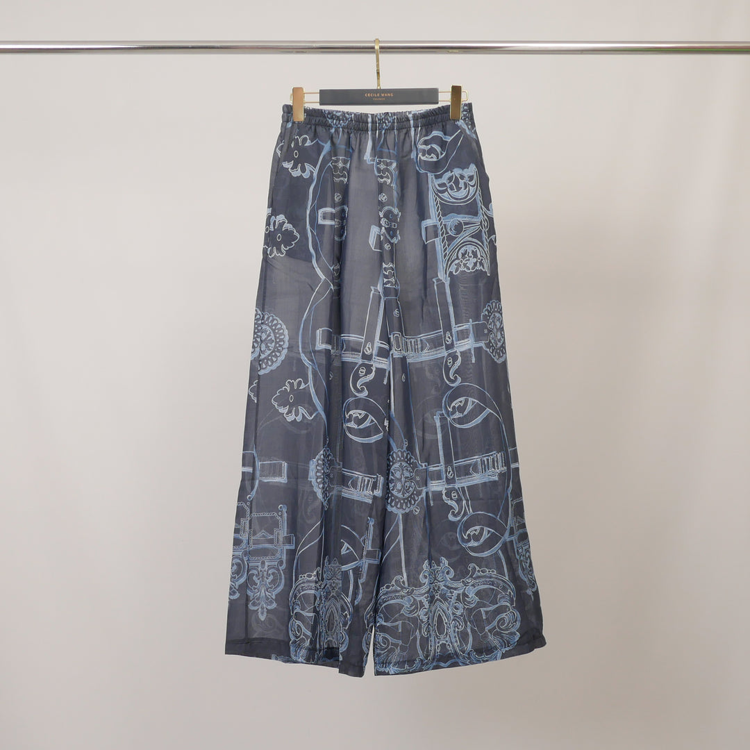 Pantalon en viscose imprimée KD9571LC-5