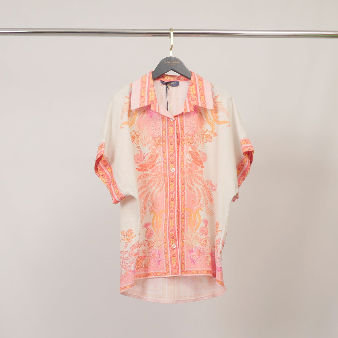 Chemise en coton imprimé à manches courtes KD9119CL-1
