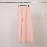 Pantalon large en lin à taille élastiquée JY12013