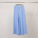 Pantalon large en lin à taille élastiquée JY12013