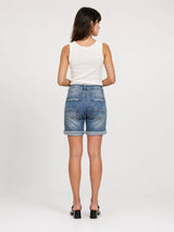 Short en jean stretch à revers boutonnés 1686007