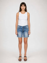 Short en jean stretch à revers boutonnés 1686007