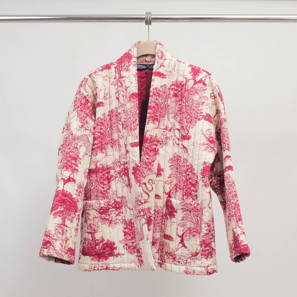 Jungle print quilted viscose jacket – kd7280 8