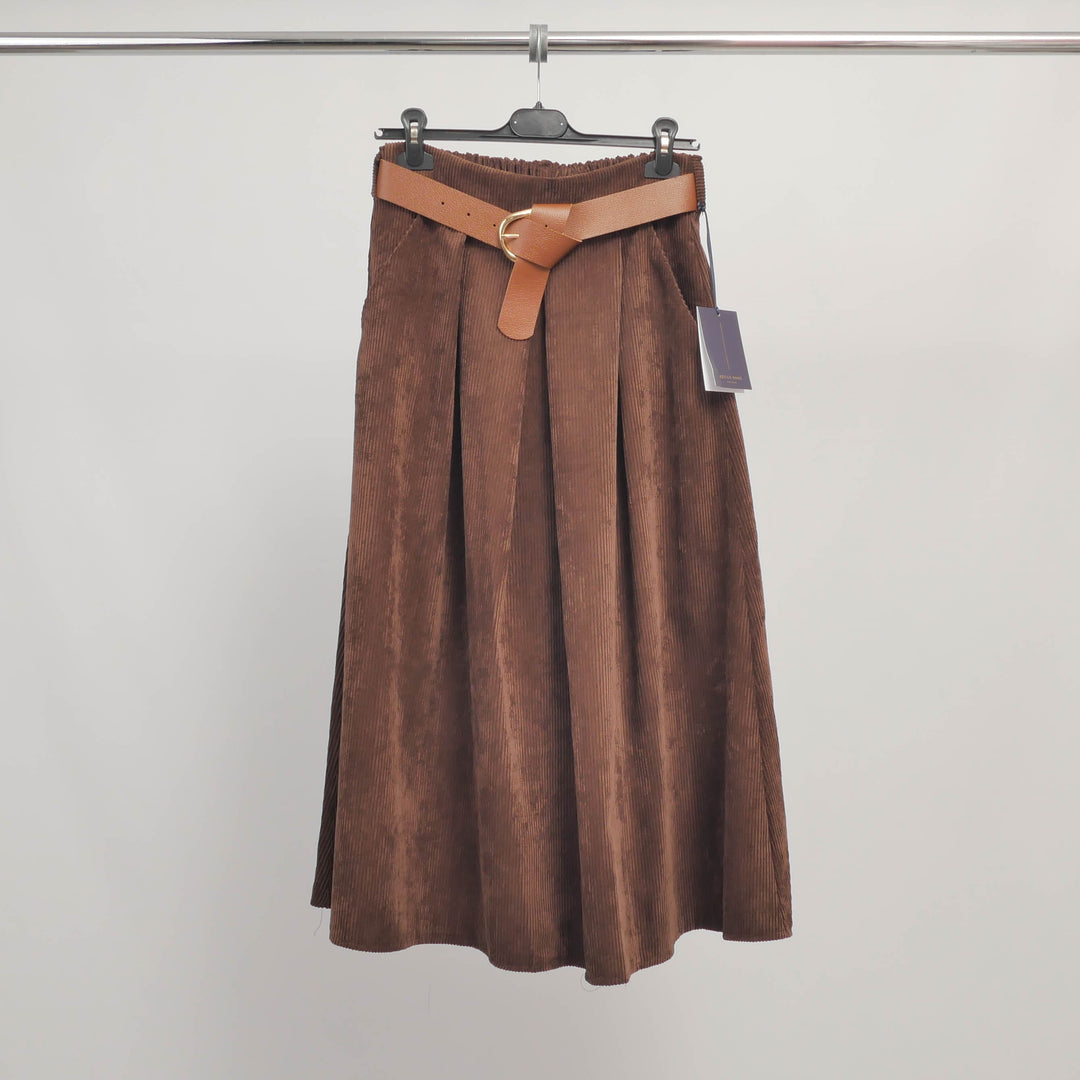 Corduroy Belted Skirt TDM52123-7