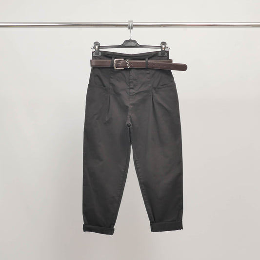 Pantalon paperbag à pinces avec ceinture bijou - CVA824645-2