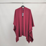 Soft knit fringed poncho - ZMP1256