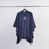 Soft knit fringed poncho - ZMP1256