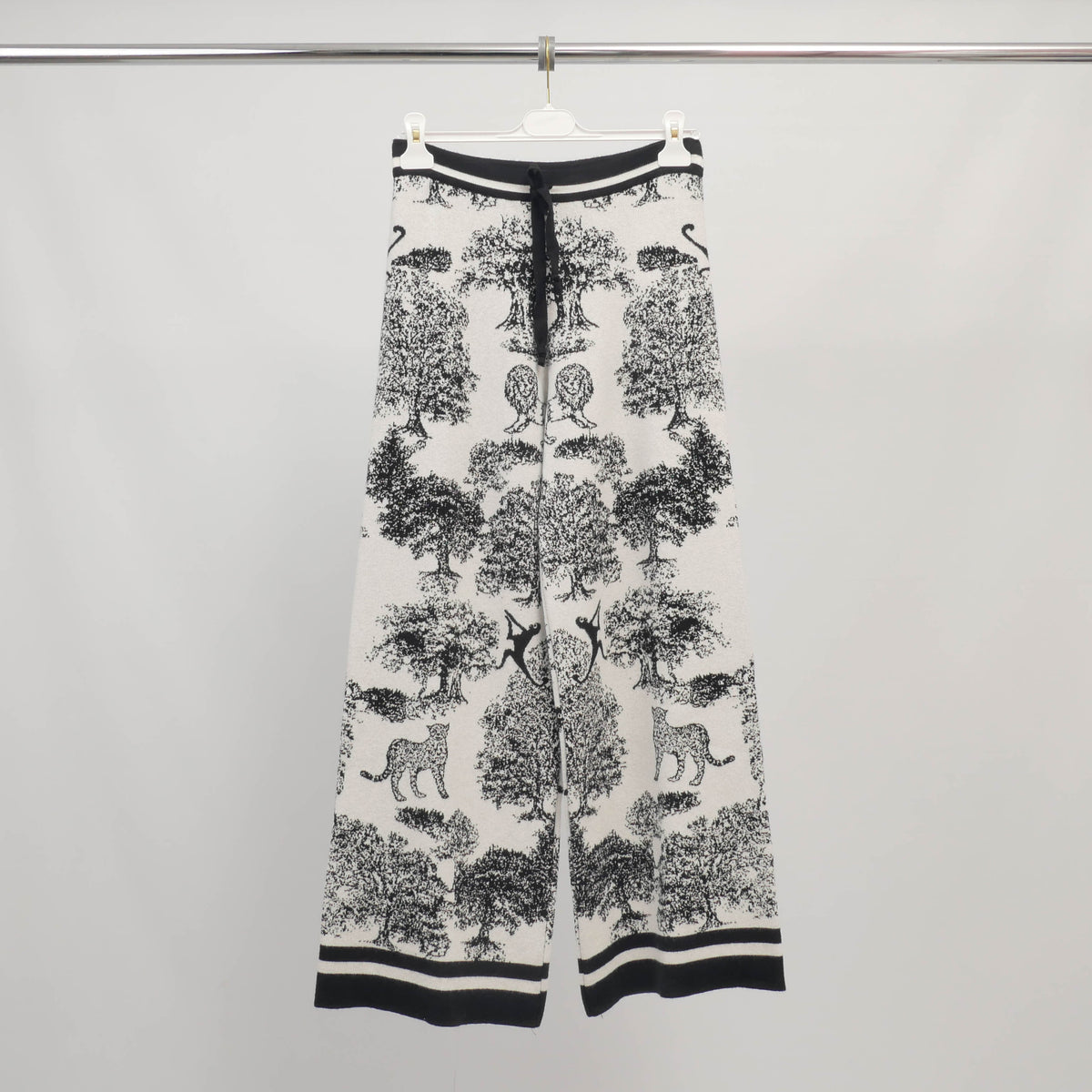 Flowy jungle print knit trousers – ref msj76918 