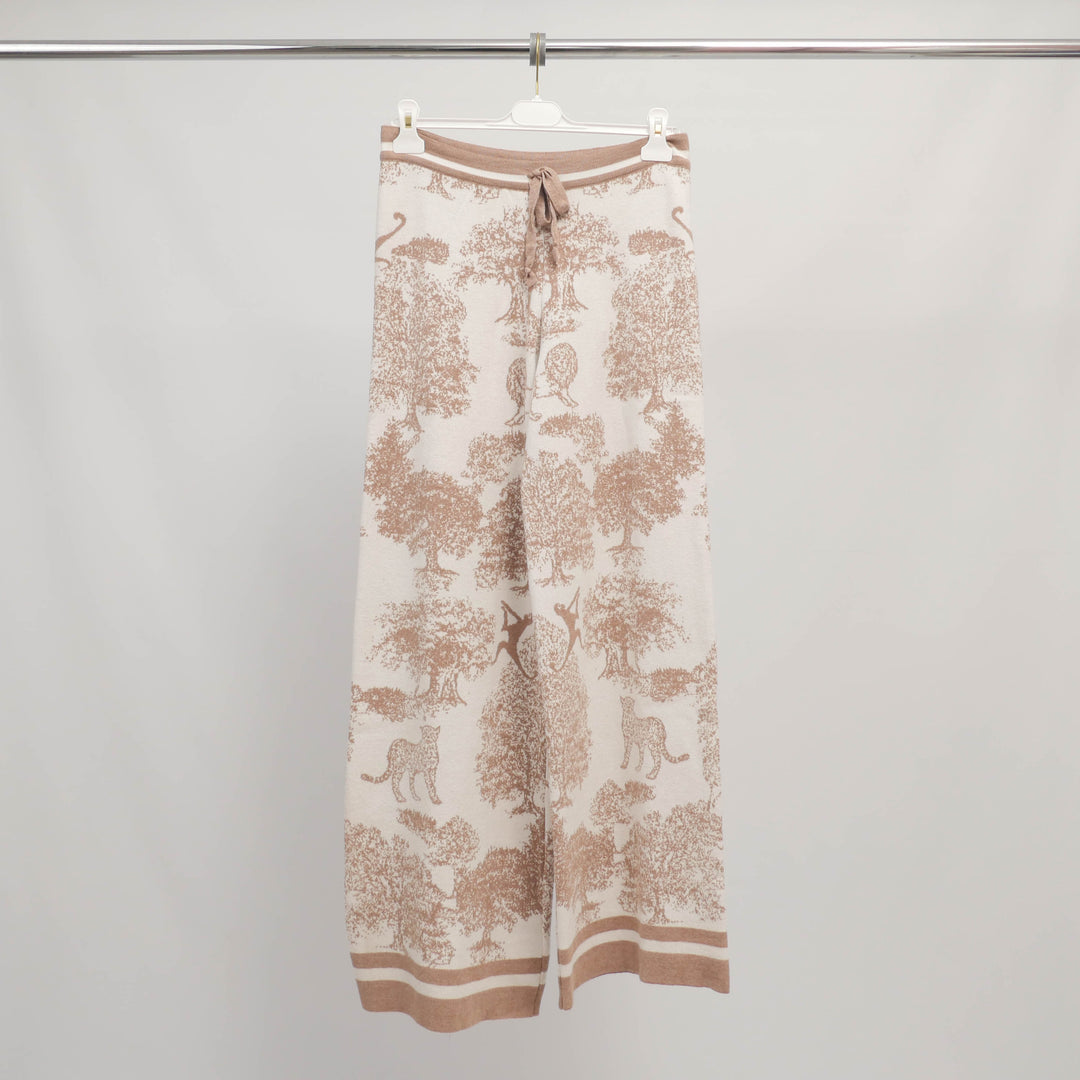 Flowy jungle print knit trousers – ref MSJ76918 