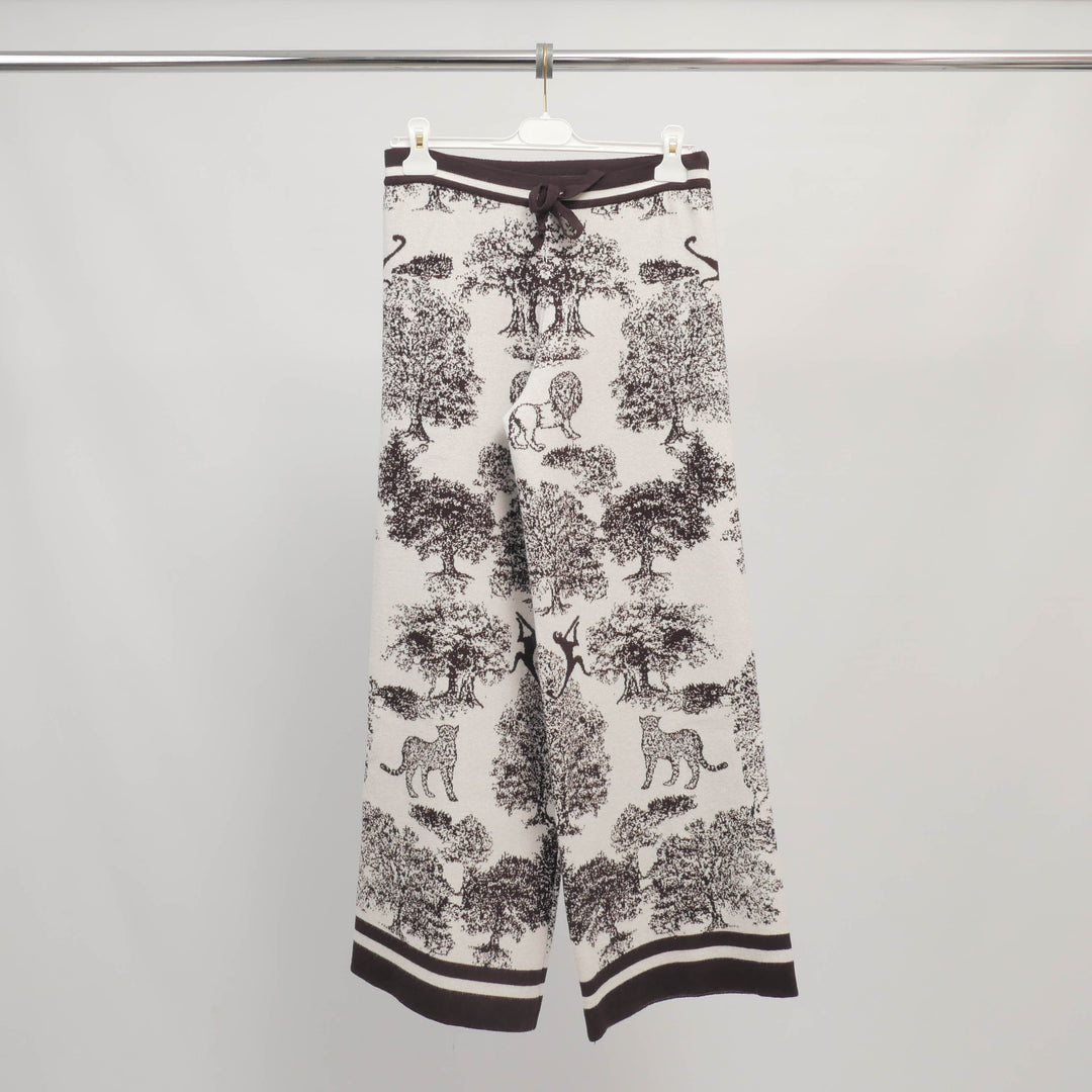 Flowy jungle print knit trousers – ref MSJ76918 