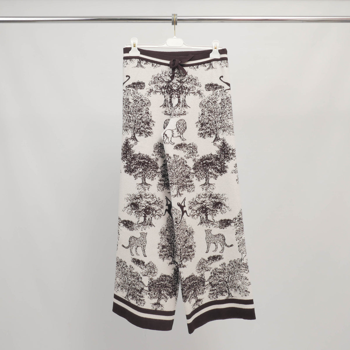 Flowy jungle print knit trousers – ref msj76918 