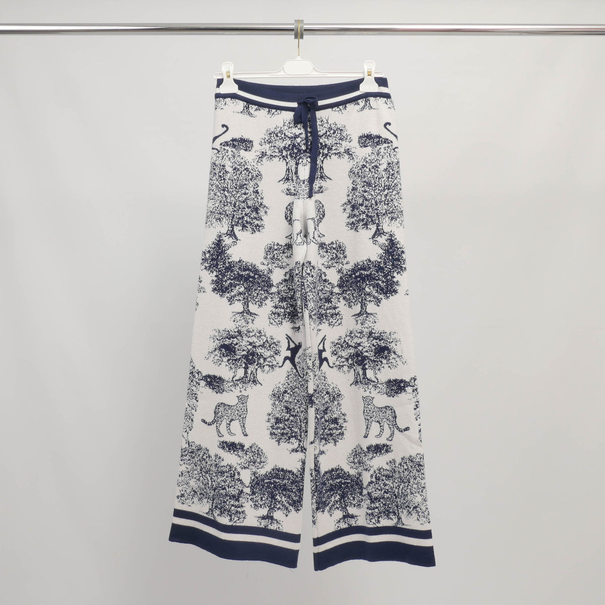 Flowy jungle print knit trousers – ref msj76918 