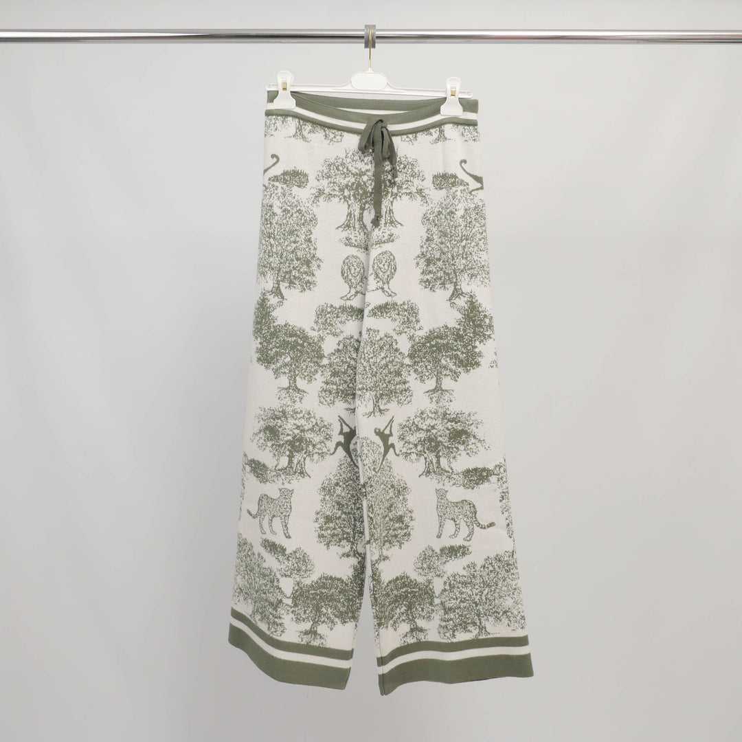 Flowy jungle print knit trousers – ref MSJ76918 