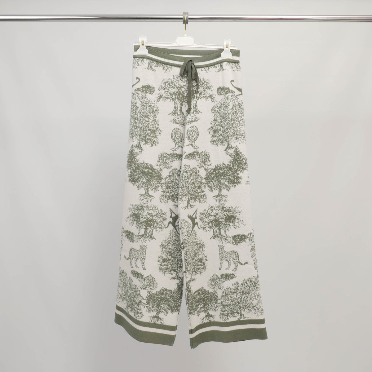 Flowy jungle print knit trousers – ref msj76918 