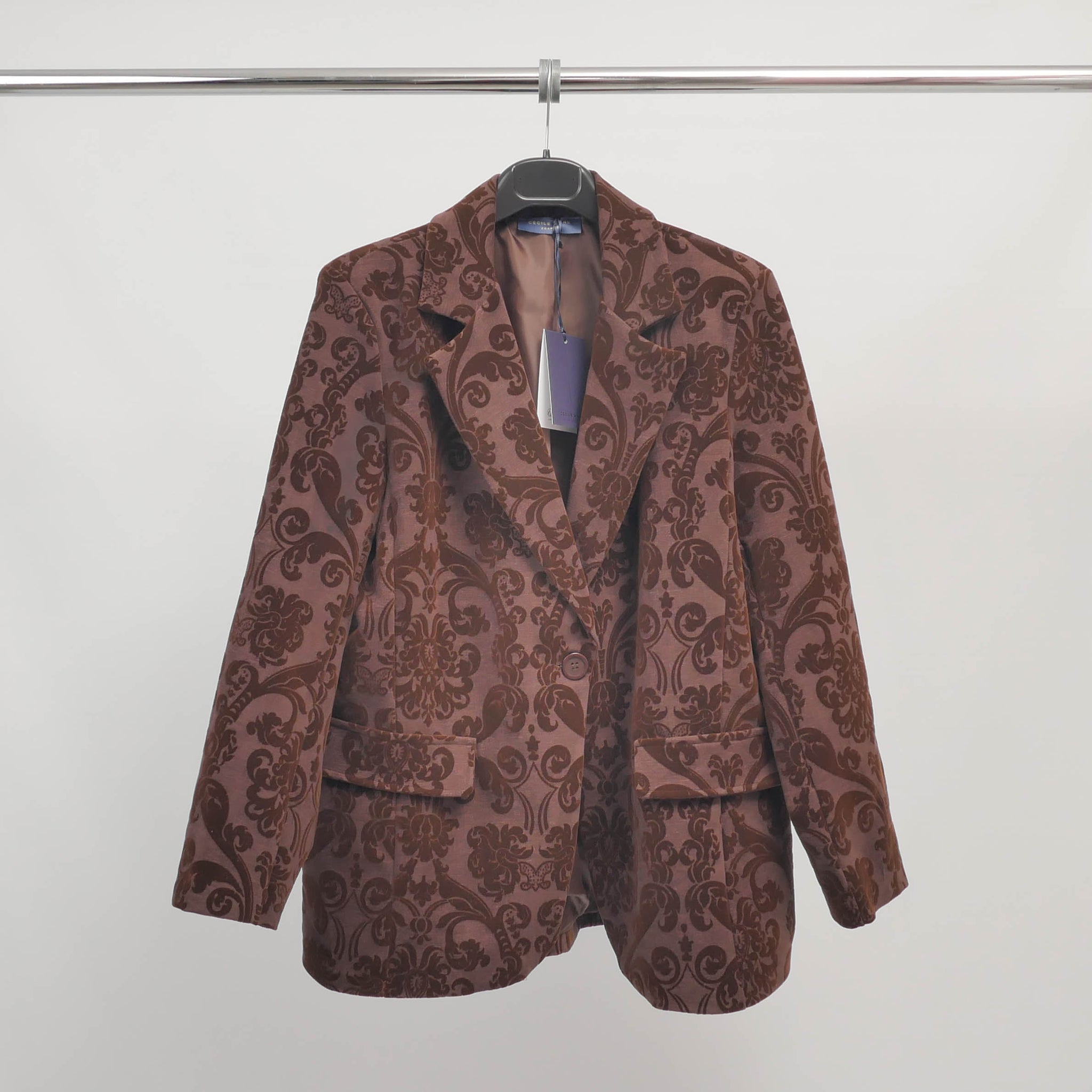 Veste à motif baroque en velours dévoré – ref TDM68924-2