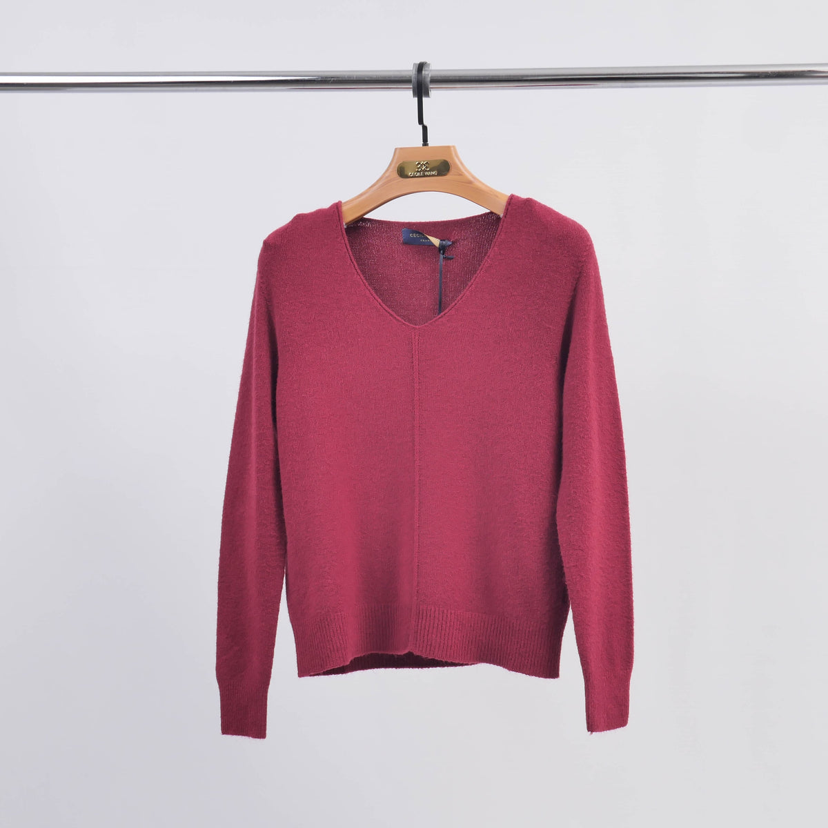 Pull col v maille fine – yf37010