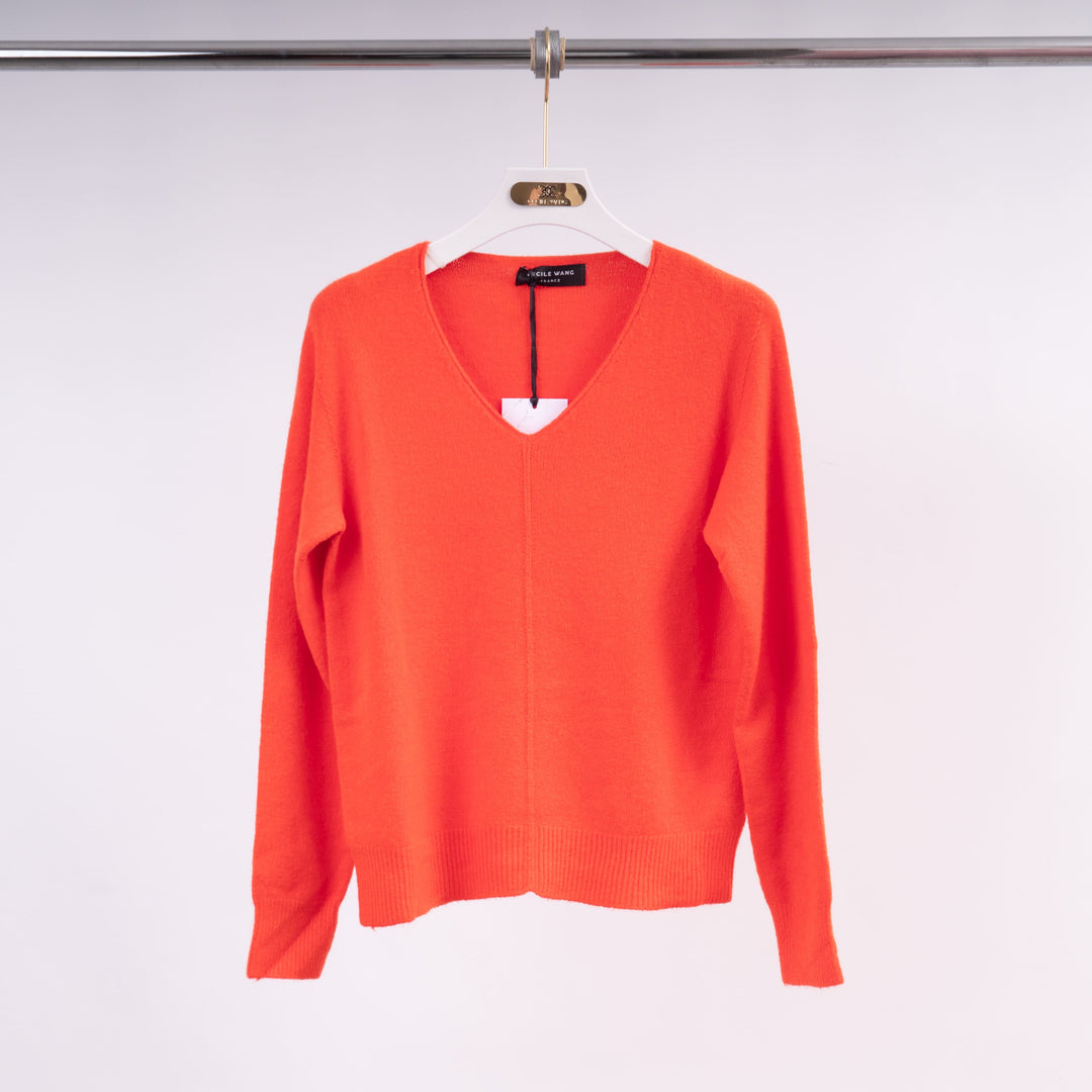 Pull col V maille fine – YF37010