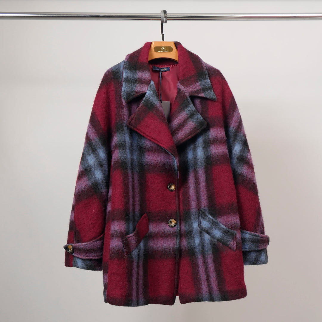 Brushed wool check jacket – TDM82225