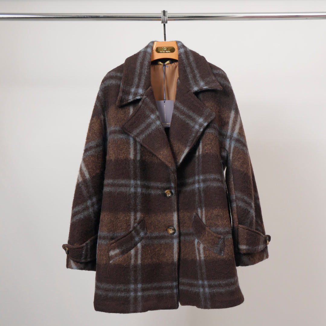 Brushed wool check jacket – TDM82225