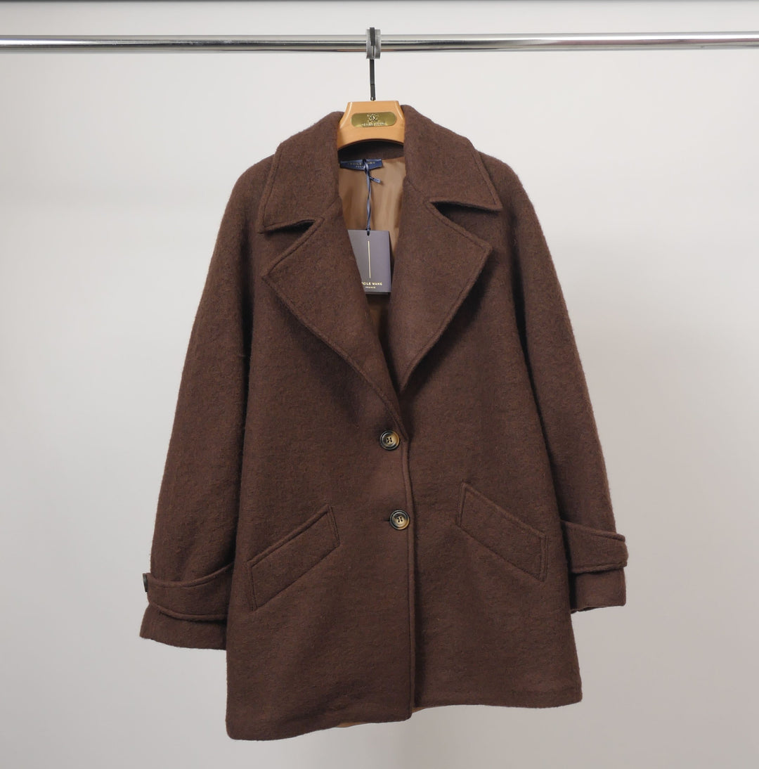 Plain wool fabric jacket with tailored collar – TDM82225-1