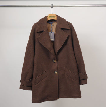 Veste en tissu laine unie à col tailleur – TDM82225-1