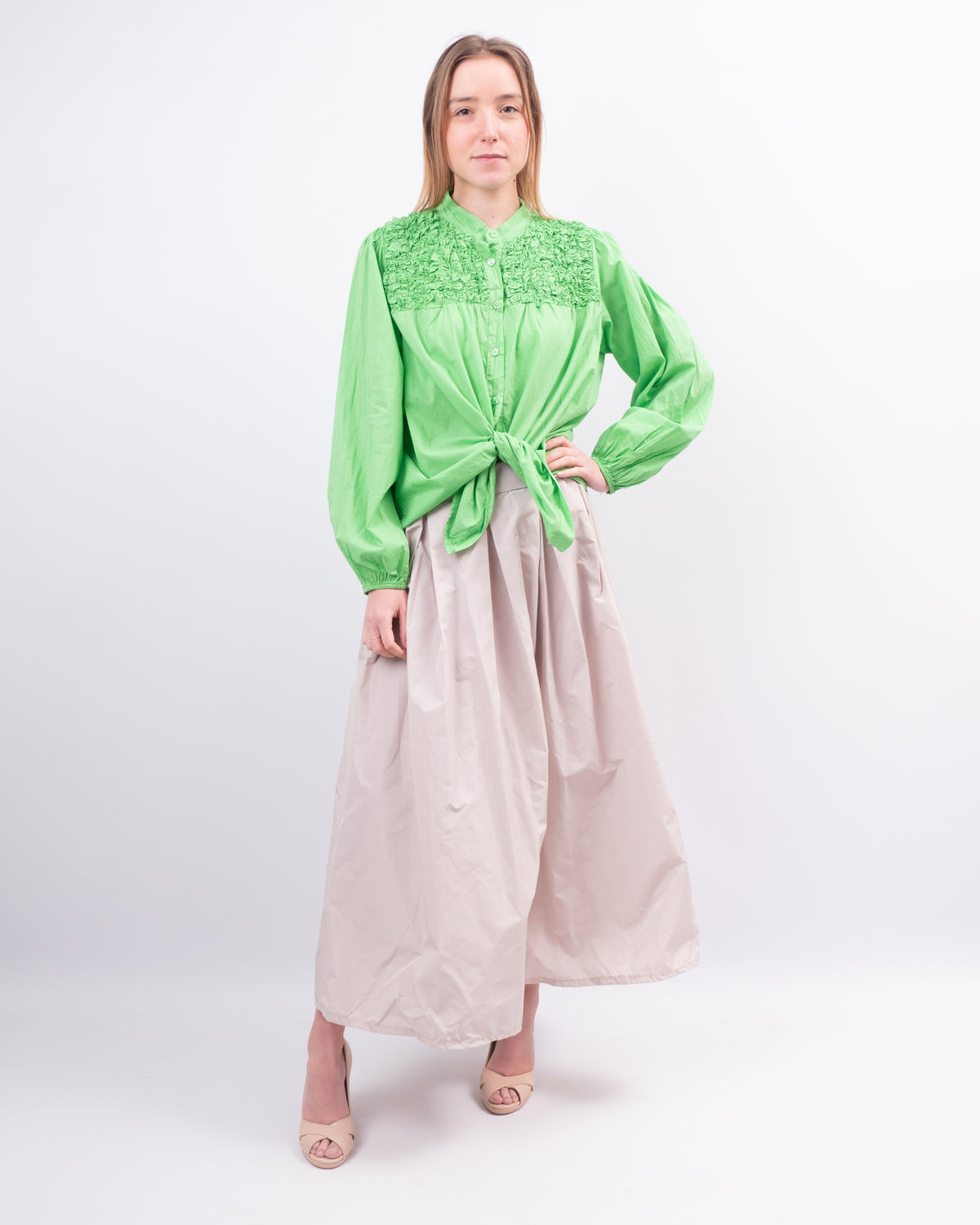 Pleated waterproof midi skirt – hm4547