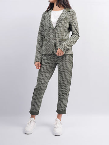 Blazer stretch à motif géométrique – CVA514721-2