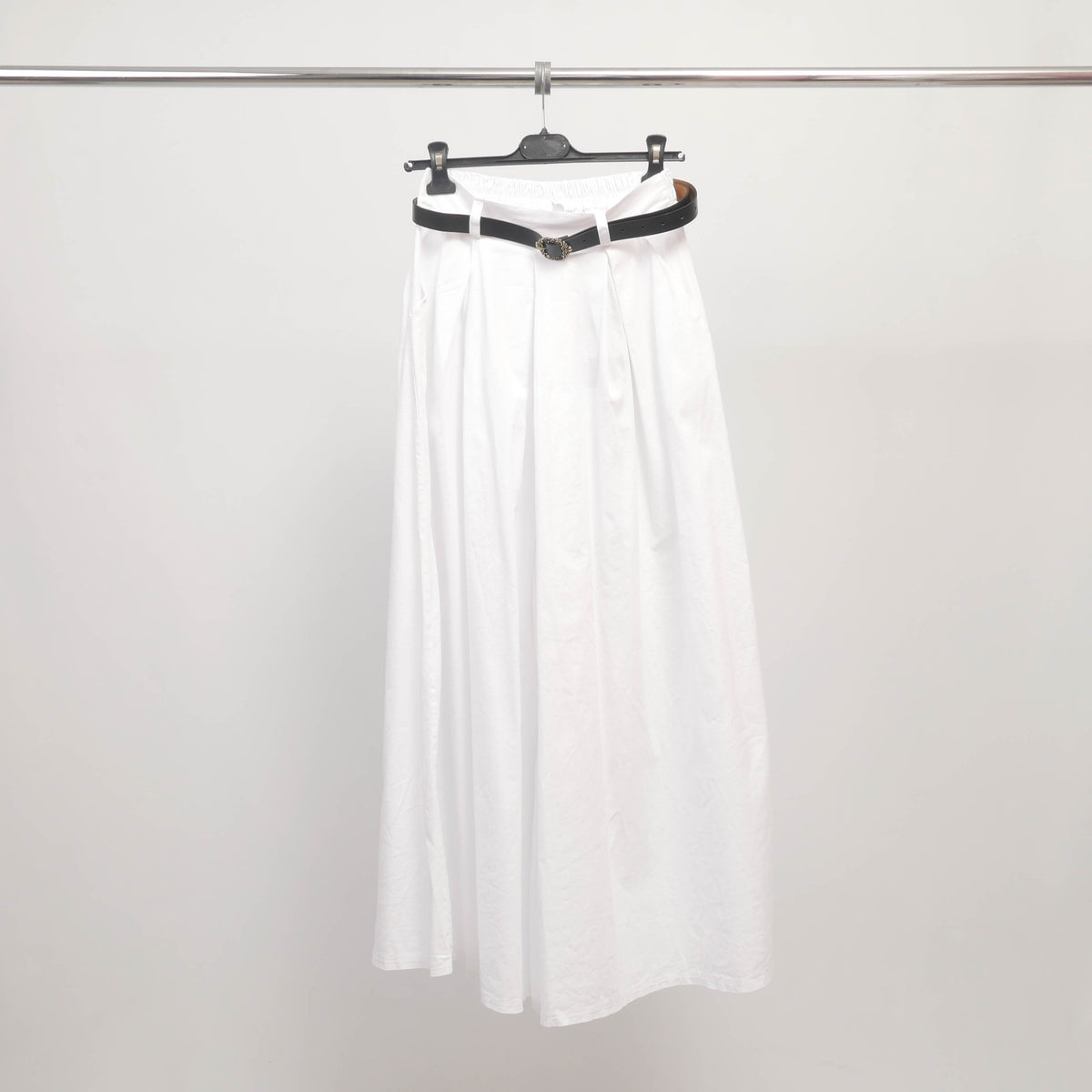 Wide leg belted cotton trousers cva824687