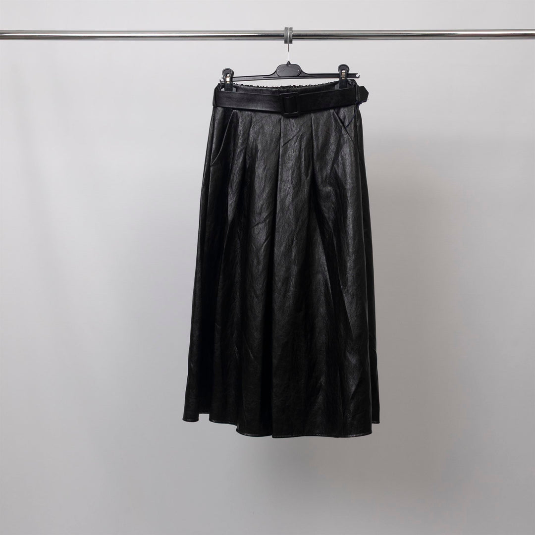 Flared midi skirt with integrated belt – TDM72125-6