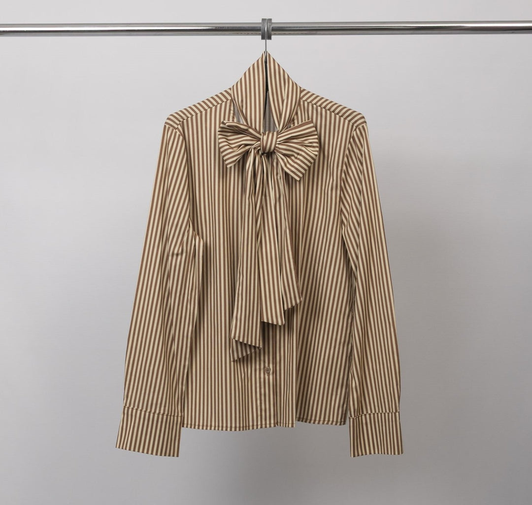 Chemise à rayures col lavallière – TDM79024