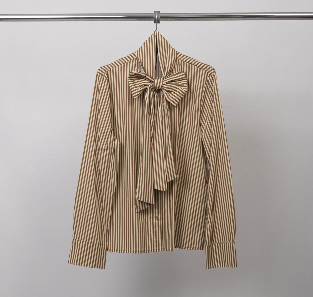 Striped shirt with pussy bow collar – tdm79024 