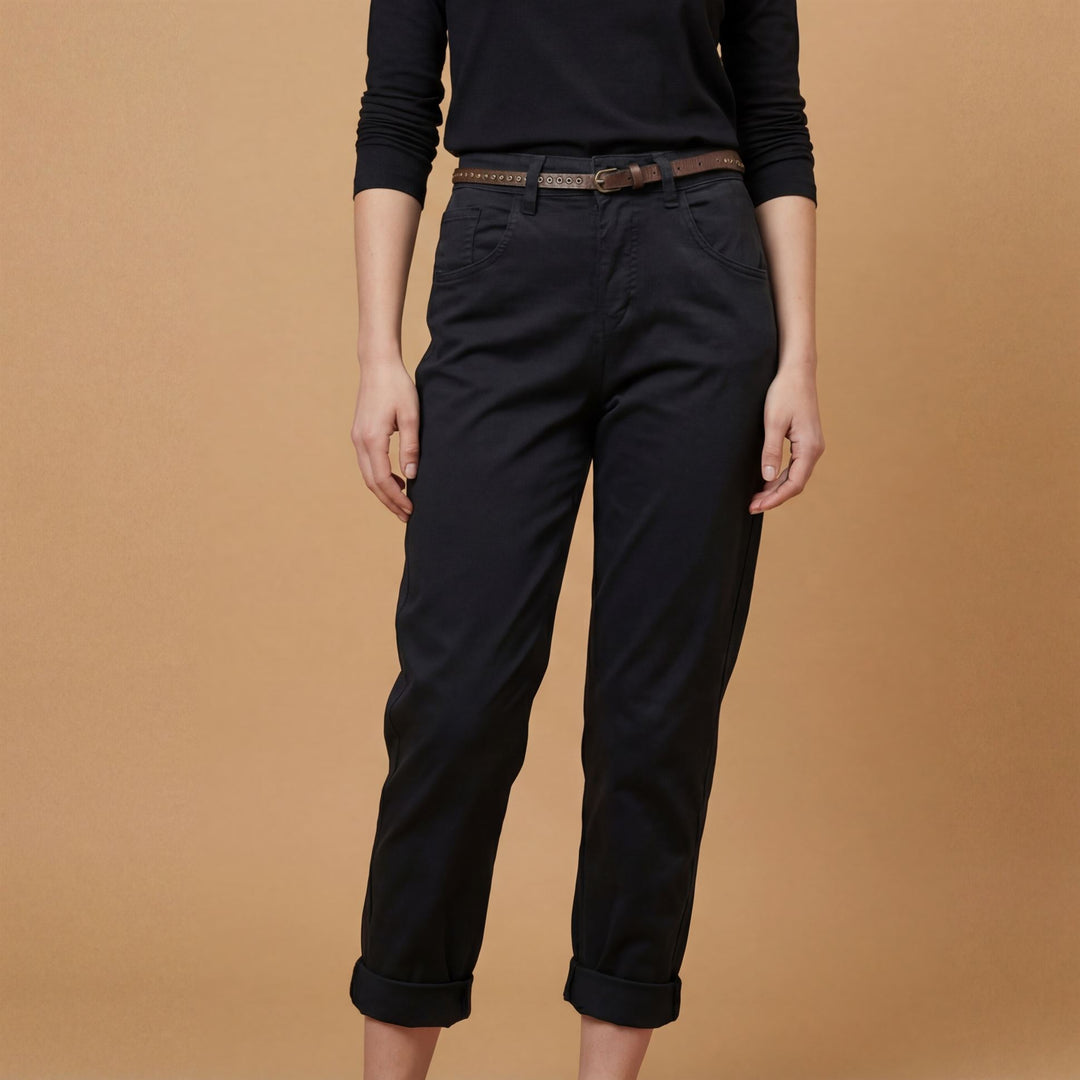 High-waisted trousers with belt – CVA825158-2 