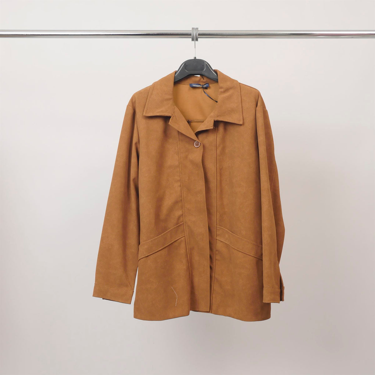 Suede effect jacket with patch pockets   tdm05326