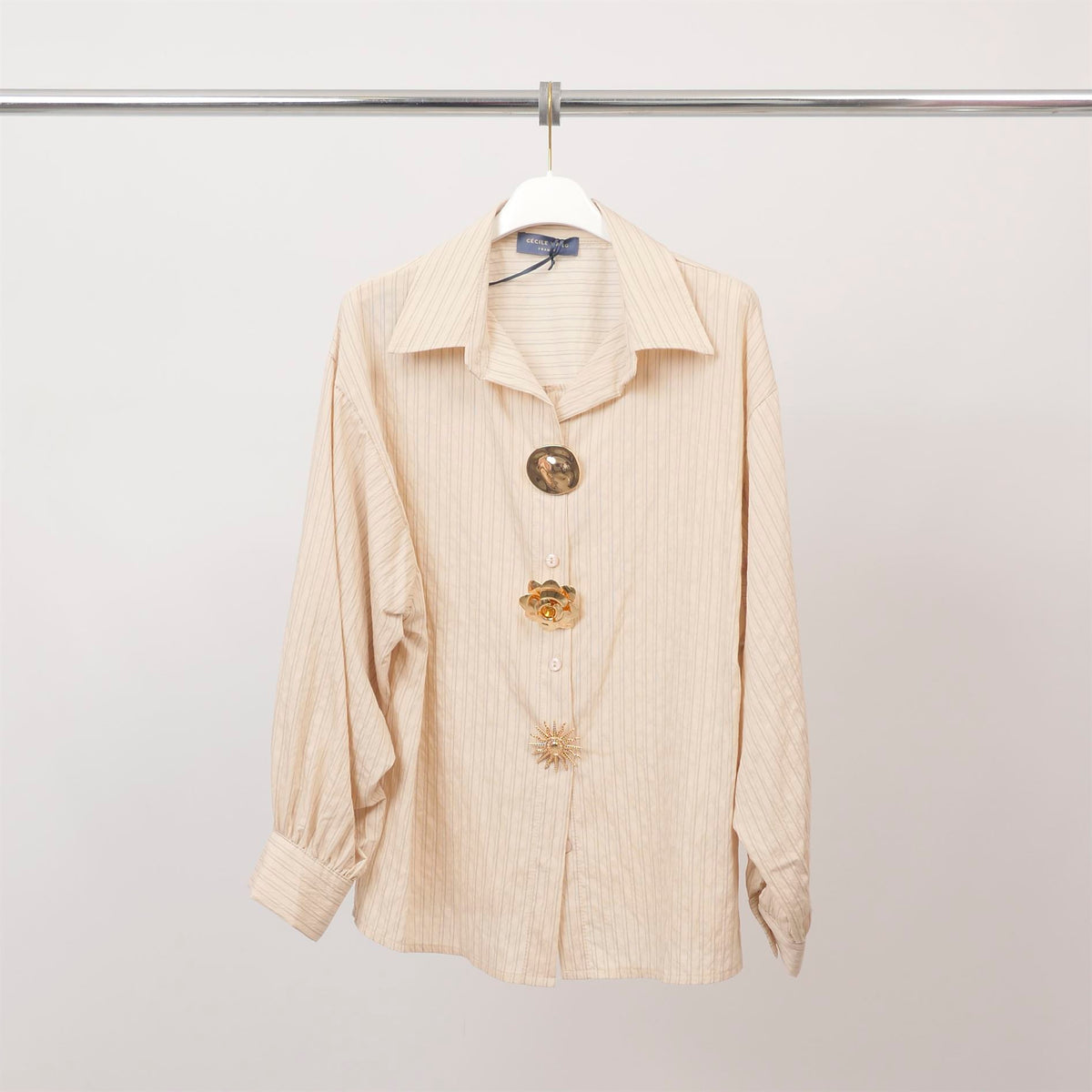 Striped shirt with jeweled buttons – bcr02560