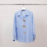 Load image into Gallery viewer, Striped shirt with jeweled buttons – BCR02560

