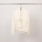 Load image into Gallery viewer, Flowy draped blouse with scarf collar – MF55793 
