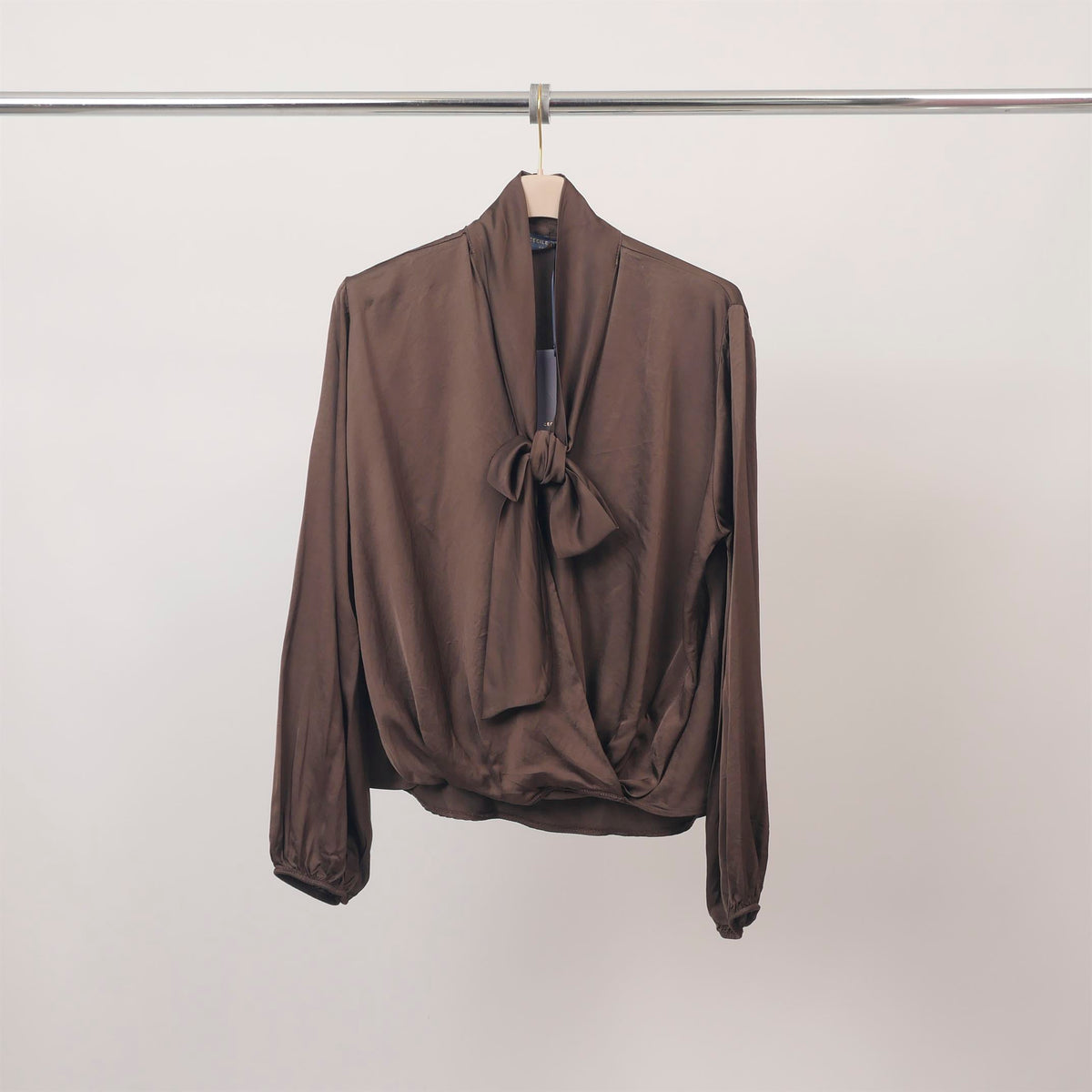 Flowy draped blouse with scarf collar – mf55793 