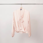 Load image into Gallery viewer, Flowy draped blouse with scarf collar – MF55793 
