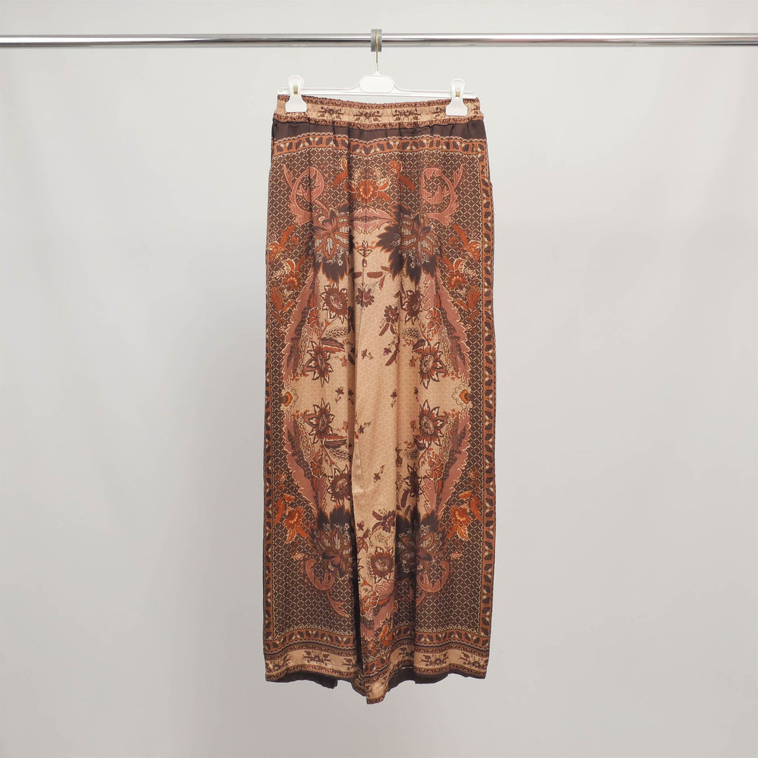 Flowy satin scarf print trousers – KD9099VS