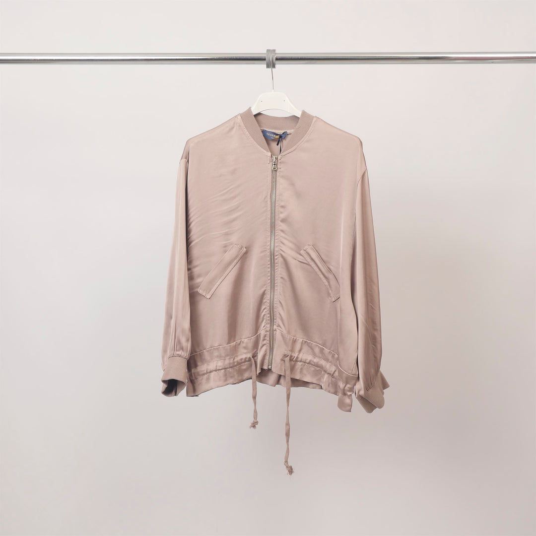 Satin zip-up bomber jacket DB93021VS