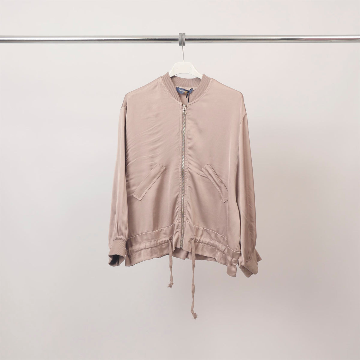 Satin zip up bomber jacket db93021vs