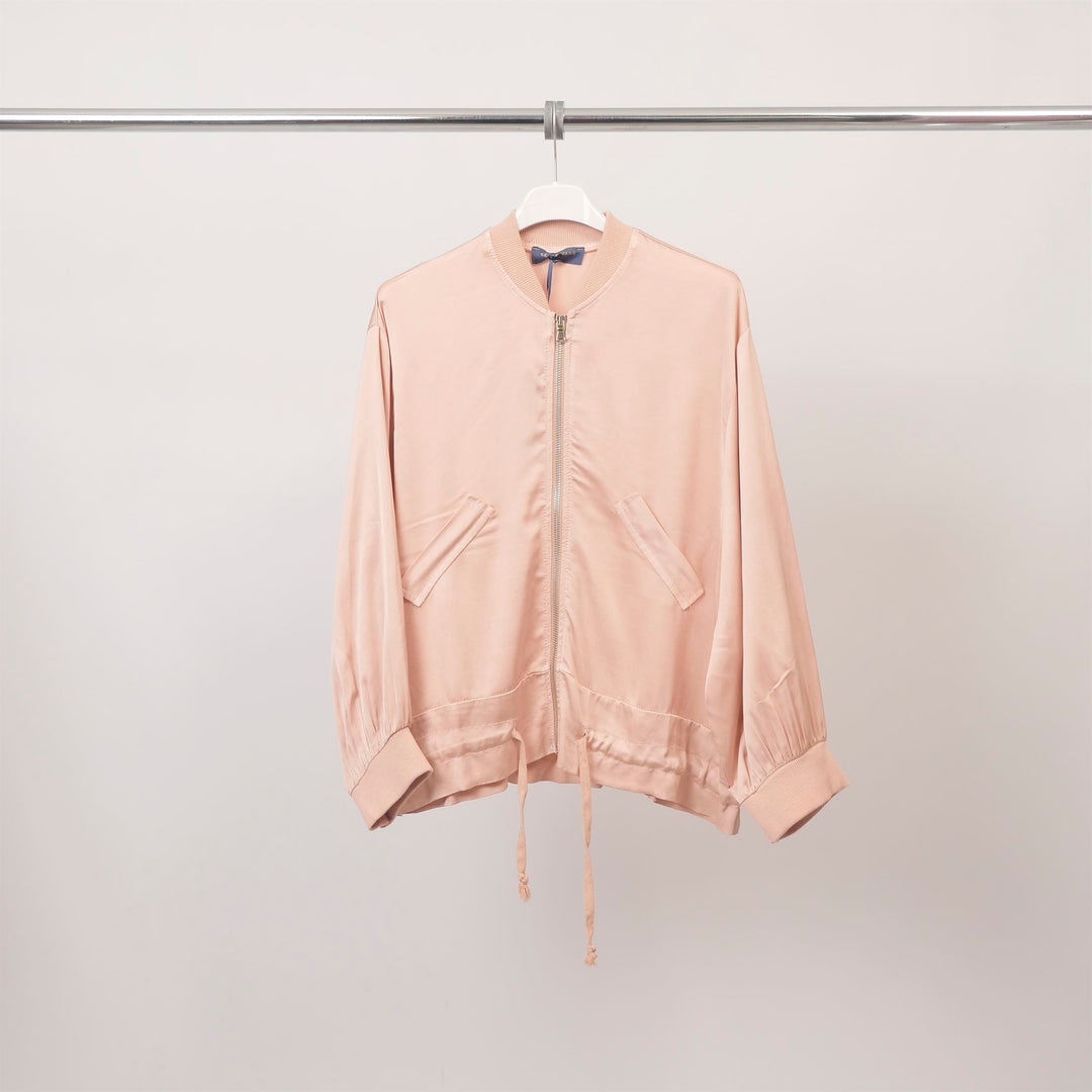 Satin zip-up bomber jacket DB93021VS