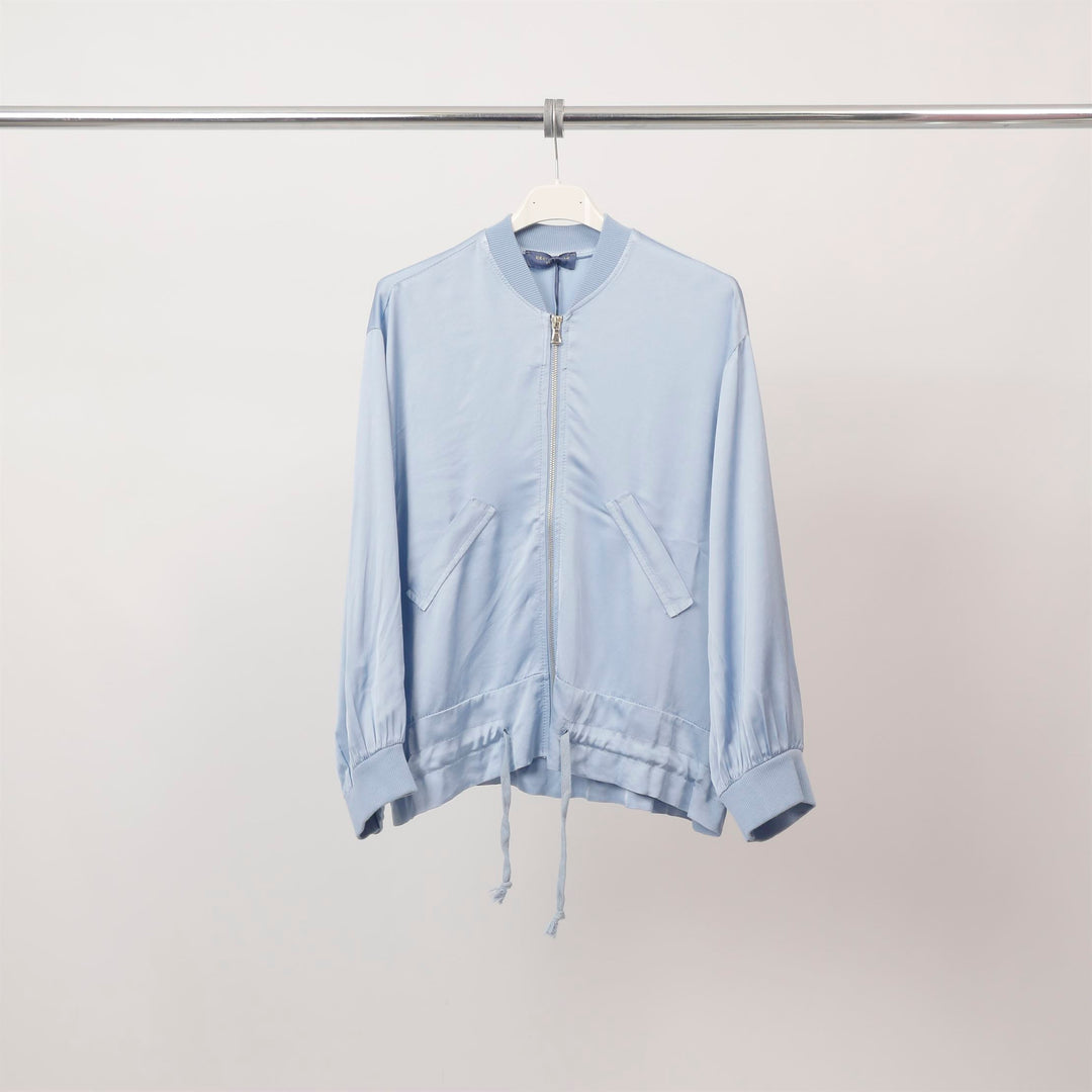 Satin zip-up bomber jacket DB93021VS