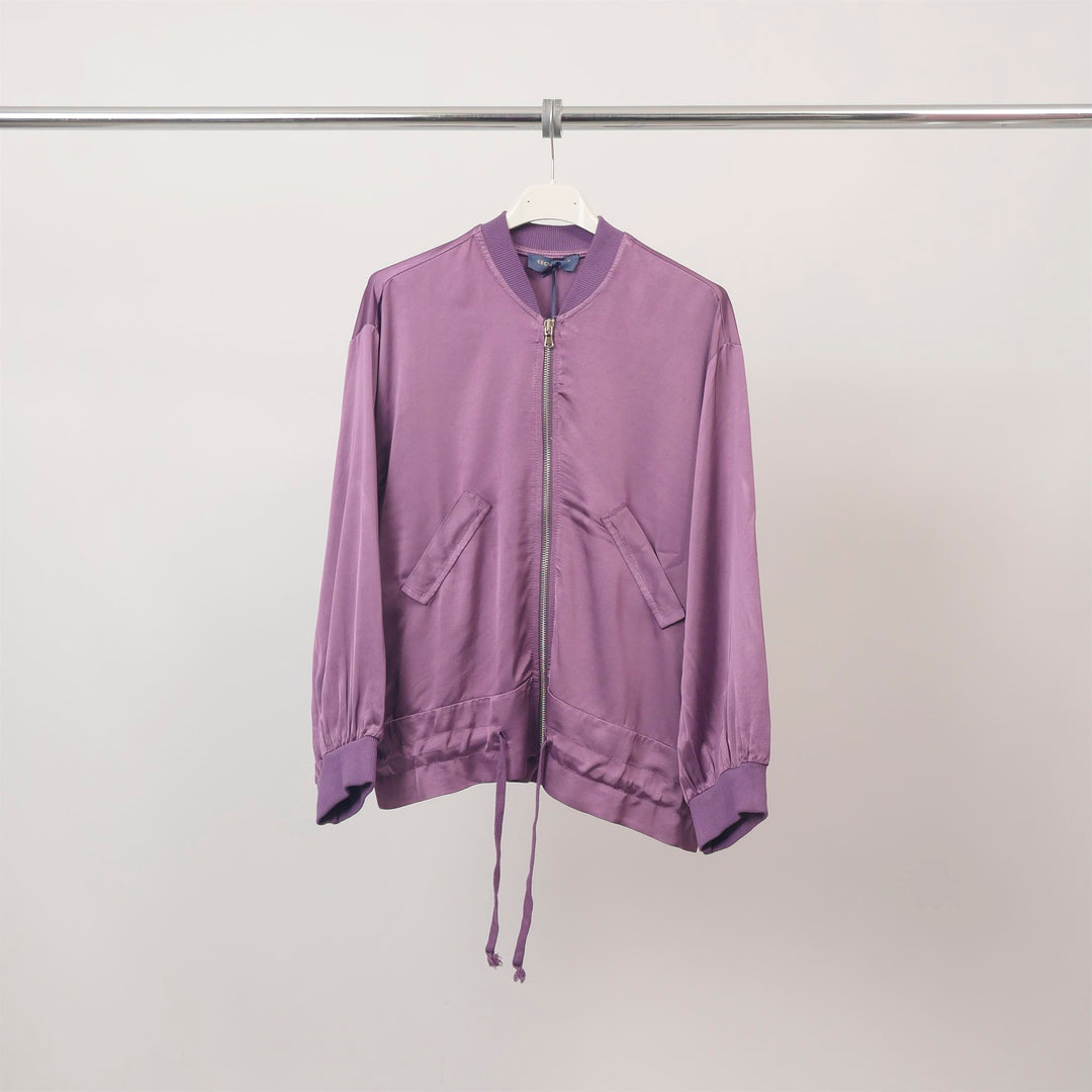Satin zip-up bomber jacket DB93021VS