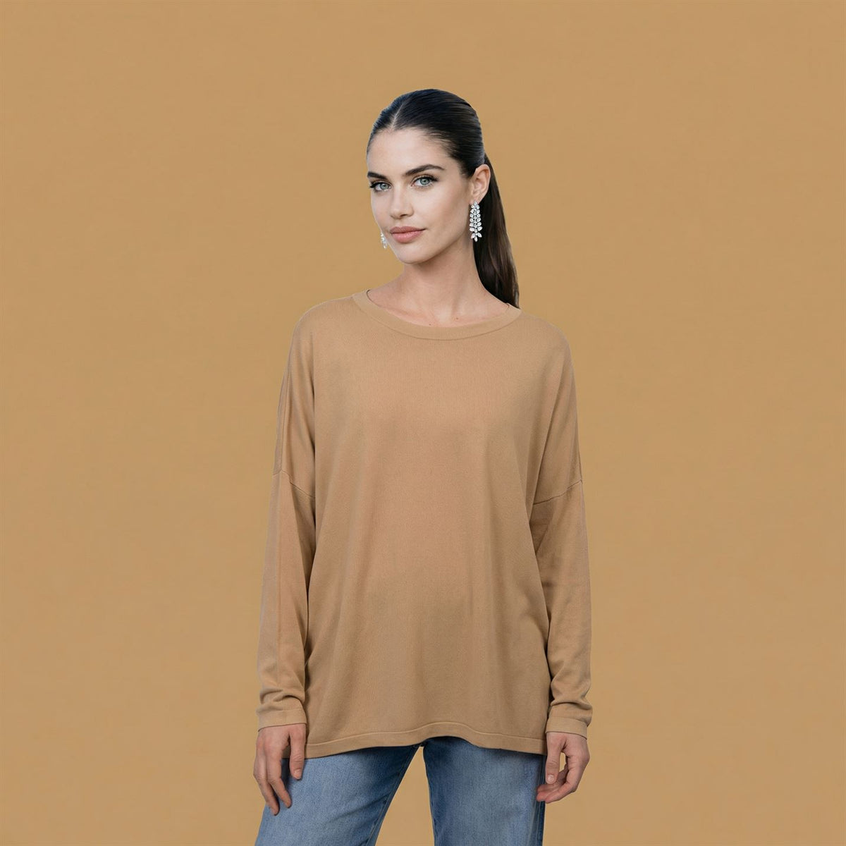 Oversized boat neck sweater svd6262