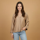 Chemise col mao viscose satinée MJ62339VS