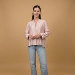 Load image into Gallery viewer, Satin viscose mandarin collar shirt MJ62339VS
