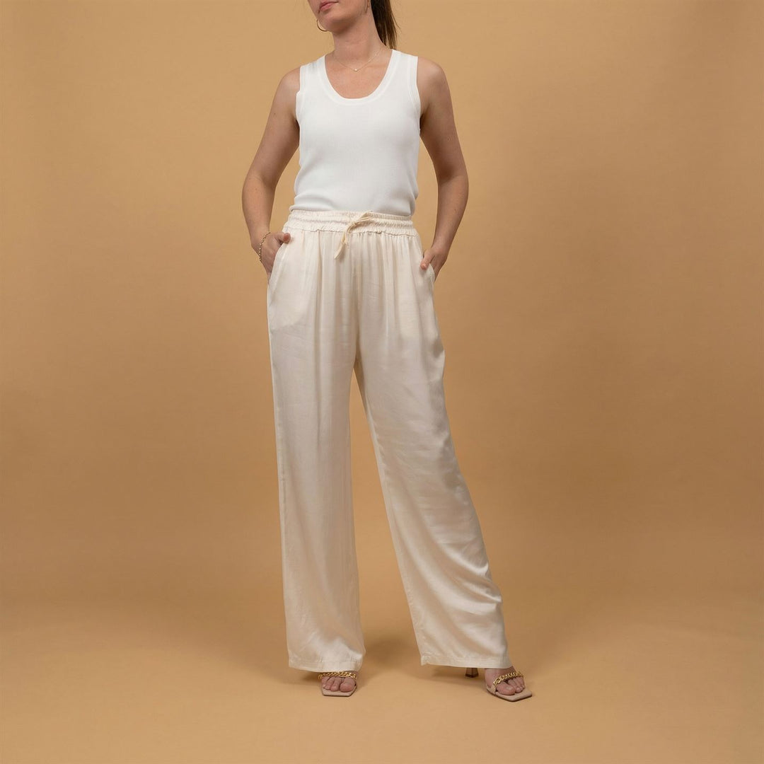 Satin trousers with elasticated waist – DB14570VS