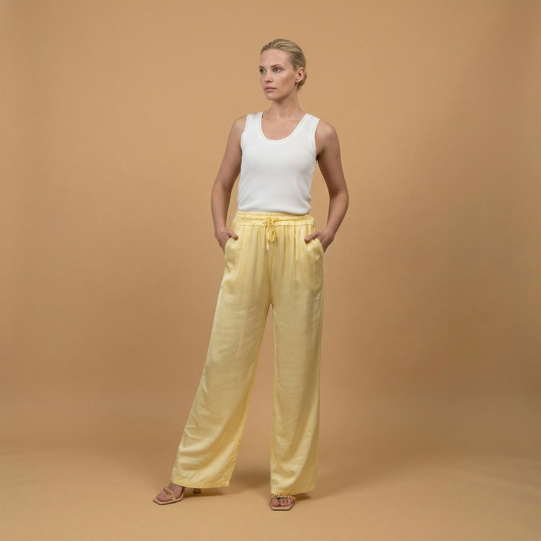 Satin trousers with elasticated waist – DB14570VS